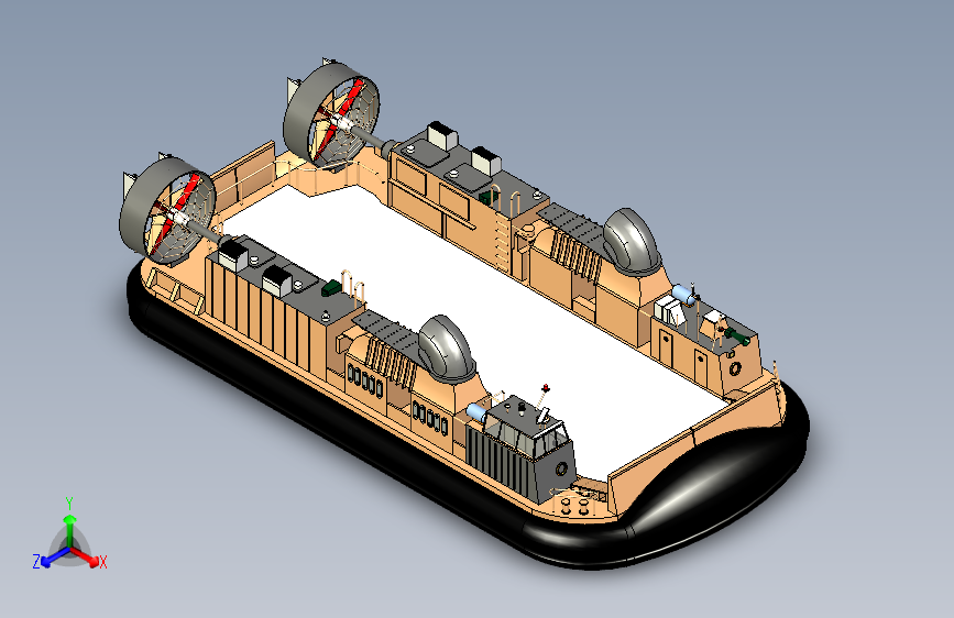 Y0910-轮船+军舰+lcac-navy-carrier-hovercraft-1+16+STP+IGS+SW 主视图