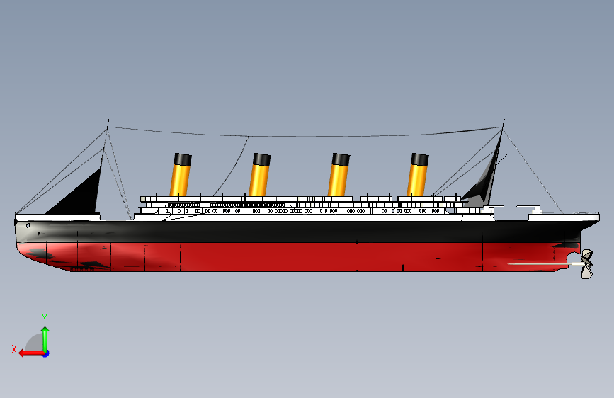 Y0947-轮船+军舰+rms-titanic-2+2+SW 背面视图