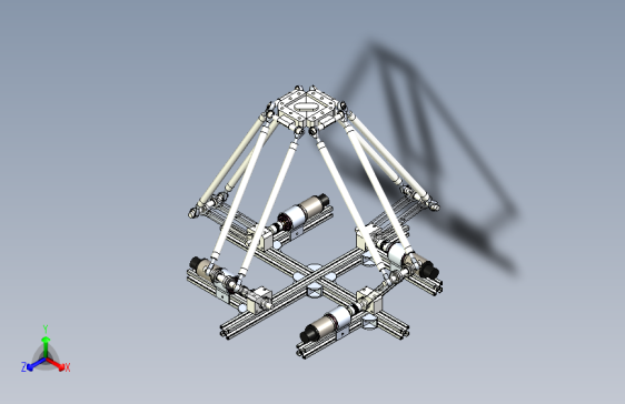 Y1104-并联工业机器人+quadro-delta-4-degrees-of-freedom-parallel-manipulator+SW