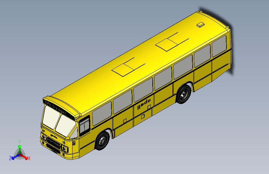 Y1645-客车+公交车++大巴车模型+stp