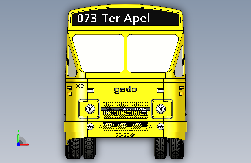 Y1645-客车+公交车++大巴车模型+stp 正面视图