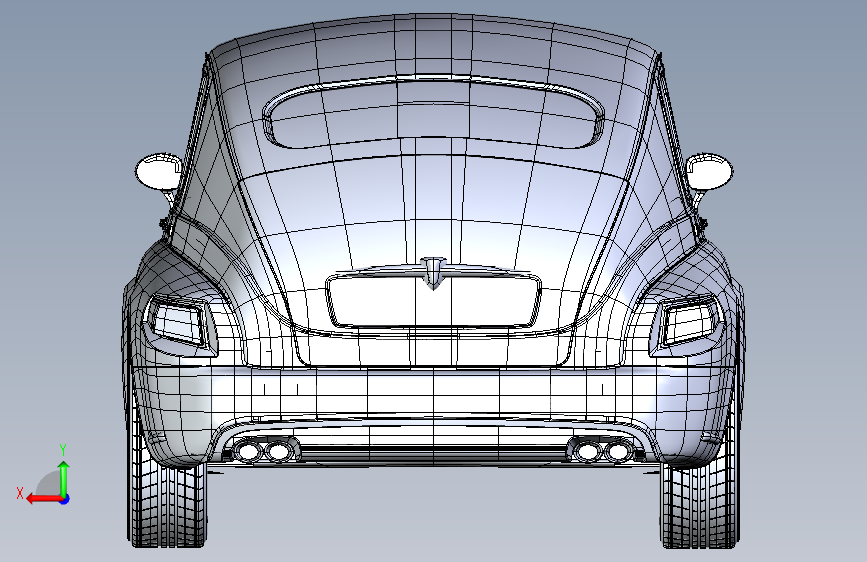 Y1684-汽车+pobeda-victory-gaz-m20-remake+SW+STP+STL 背面视图