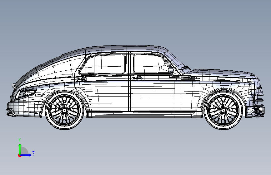 Y1684-汽车+pobeda-victory-gaz-m20-remake+SW+STP+STL 左侧视图