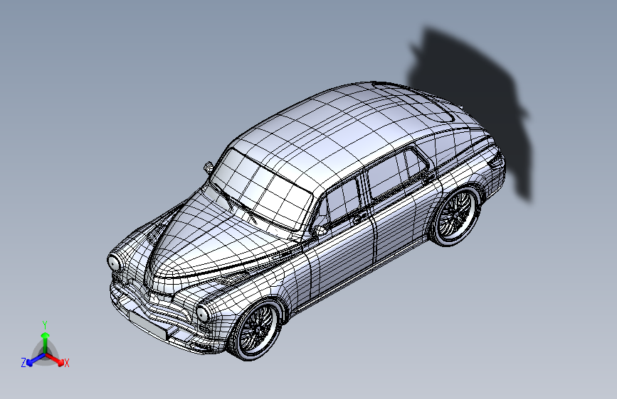 Y1684-汽车+pobeda-victory-gaz-m20-remake+SW+STP+STL 主视图