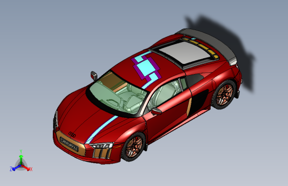 Y1734-汽车奥迪+R8+SolidWorks+new