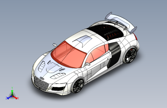 Y1736-汽车奥迪+R8+street+edition+proE+SolidWorks