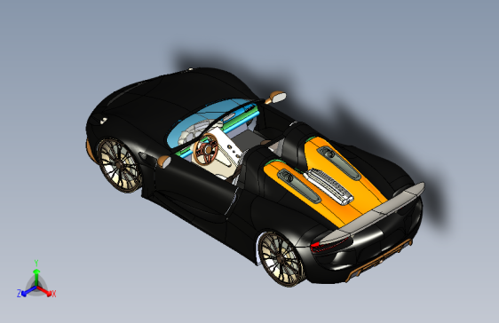 Y1754-汽车保时捷+918+SolidWorks