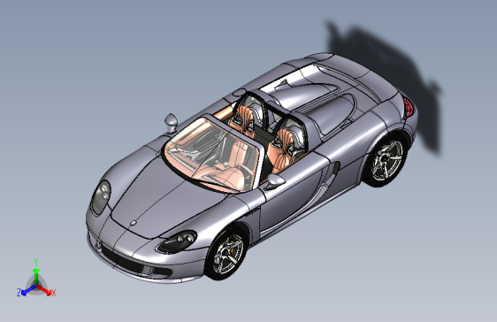 Y1756-汽车保时捷+carrera+gt+SolidWorks+stp