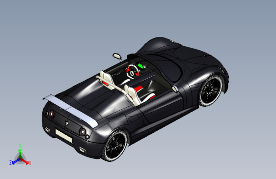 Y1765-汽车保时捷+roadster+SolidWorks++stp