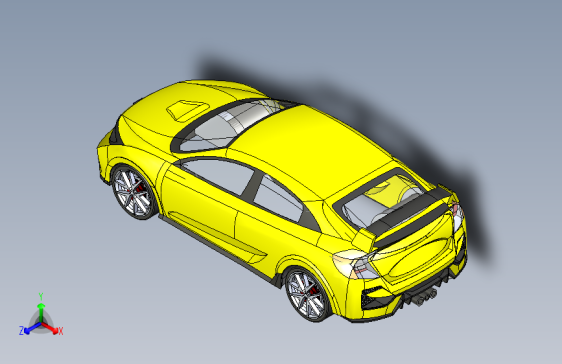 Y1793-汽车本田+思域+type+R+SolidWorks+igs