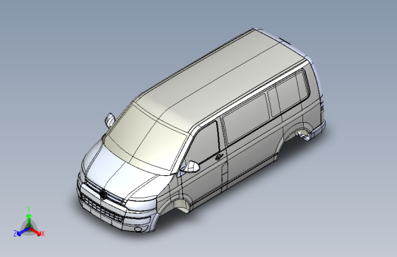 Y1807-汽车大众+t5+dub+edition+SolidWorks+stp+x_t