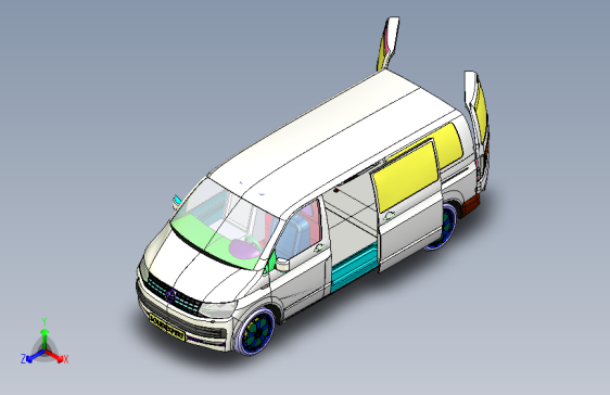 Y1808-汽车大众+Transpoter+t6+SolidWorks+stp