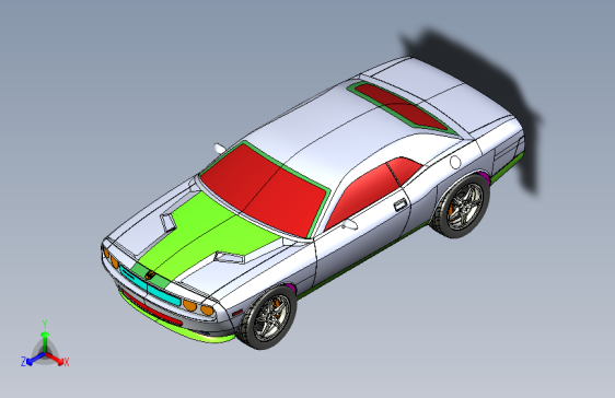 Y1815-汽车道奇+挑战者+challenger+SolidWorks+stp+igs