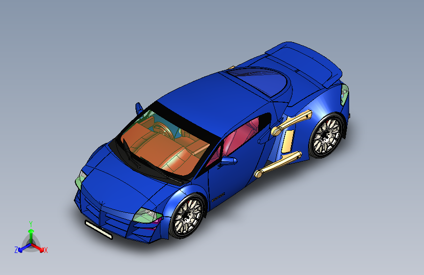 Y1842-汽车丰田+mr2+stp 主视图