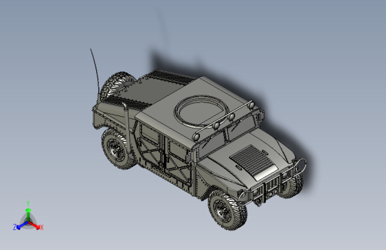 Y1862-汽车悍马+hummer+h1+humvee+stp