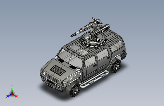 Y1866-汽车悍马+traffic+control+SolidWorks