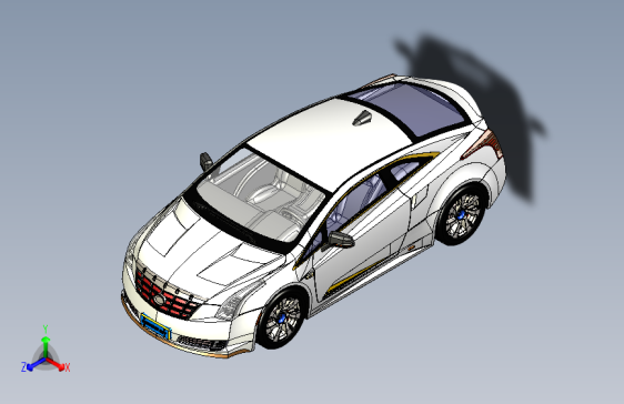 Y1876-汽车凯迪拉克+elr+electric+luxury+car+SolidWorks