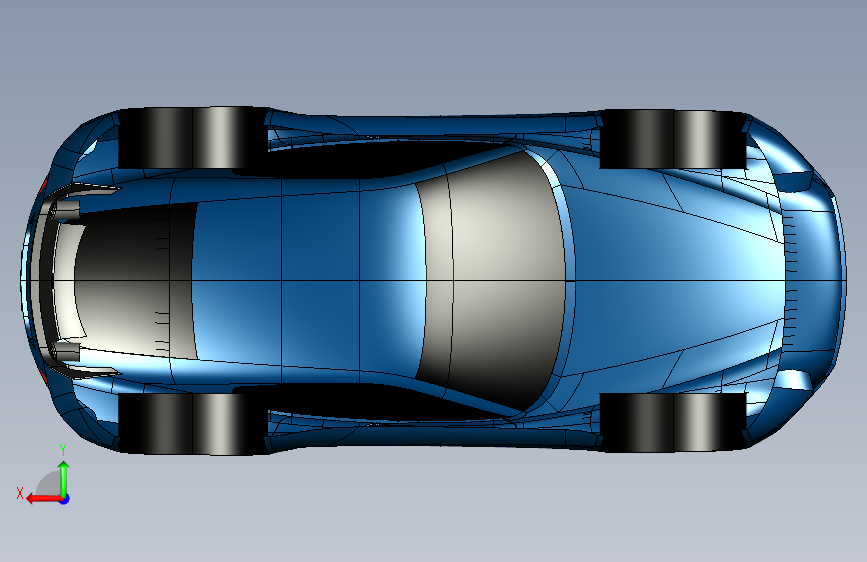 Y1900-汽车玛莎拉蒂+alfieri+m165+concept+CATIA+igs 背面视图