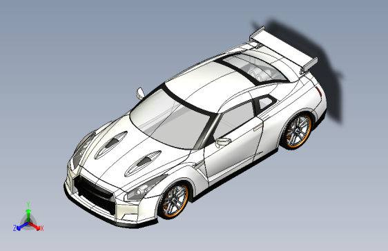 Y1917-汽车尼桑+GTR+SolidWorks