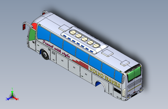 Y1947-汽车沃尔沃+9400+luxury+coach+SolidWorks+stp+igs