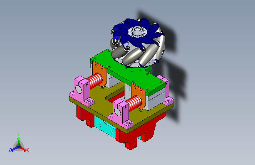 Y2058-麦克纳姆轮+mecanum-wheel-100mm-with-linear-spring+SW+STP