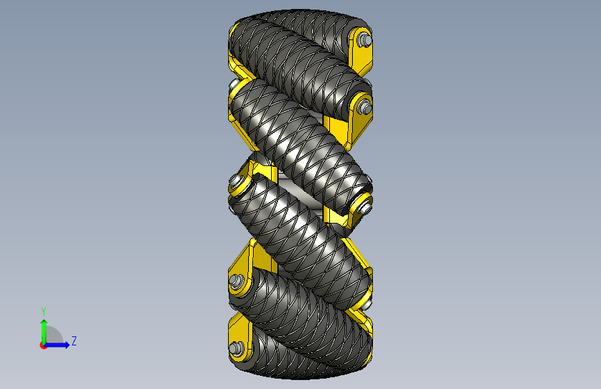 Y2059-麦克纳姆轮+mecanum-wheel-gobilda-inspired-model+SW+STP 左侧视图