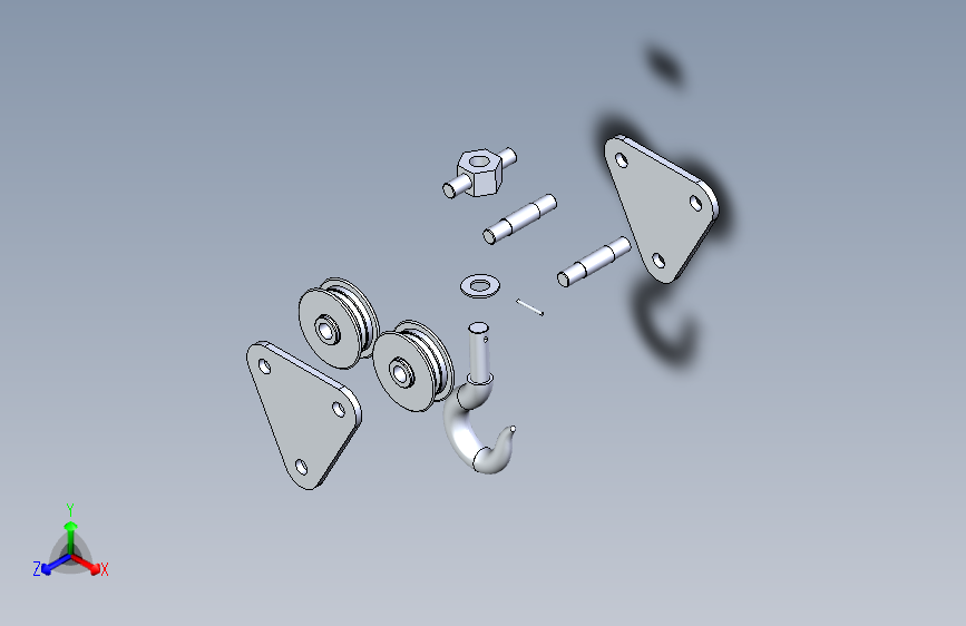 Y2071-起重机+挂钩crane+hook+RENDU+SW