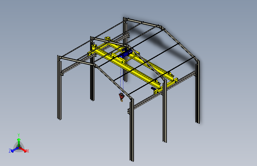 Y2089-起重机+bridge-crane-and-strcuture+SW+STP