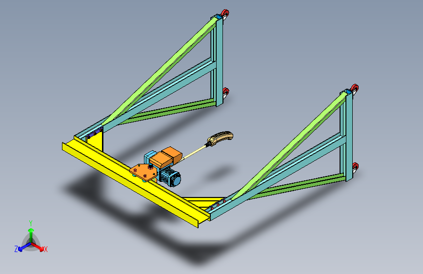 Y2093-起重机+Crane+With+Electric+Hoist+CREO