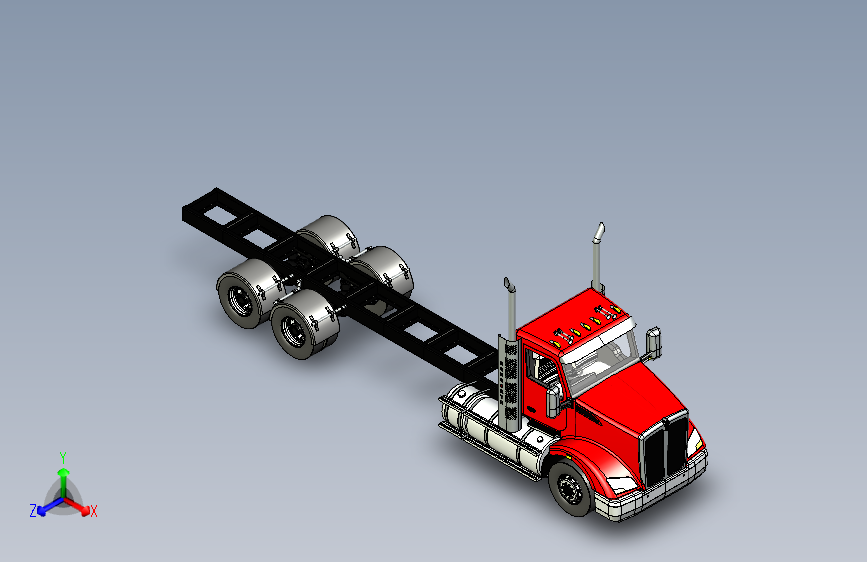 Y1534-卡车++kenworth-t610-lwb-day-cab+SW+STP