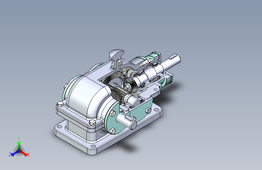 Y2353-锥齿直齿轮两级减速器SOLIDWORKS+2012,+STL