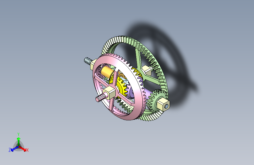 Y2364-100163锥齿轮差速器机构3D模型图纸+INVENTOR设计