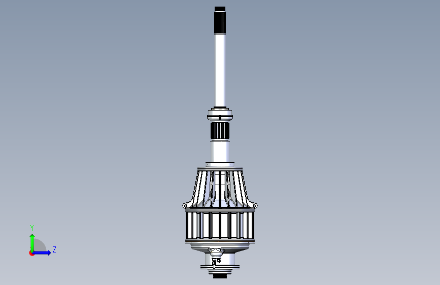 Y2404-变速箱+减速器+planetary-gearbox-of-the-coaxial-helicopter+SW+STP 左侧视图