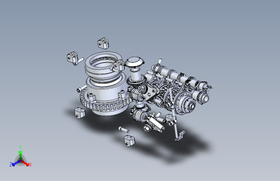 Y2414-变速箱内部结构3D模型（Solidworks软件打开）