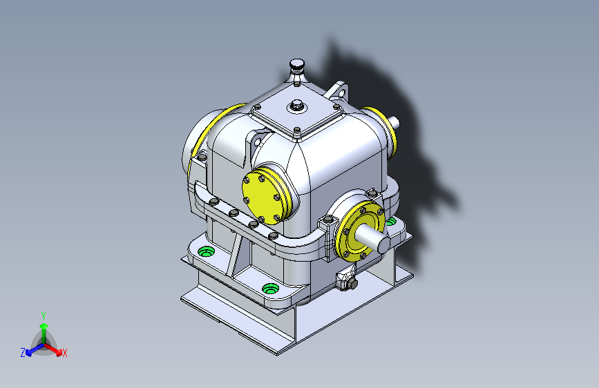 Y2411-变速箱+减速器+worm-gearbox-with-differential-animation-speed-render+SW+STP