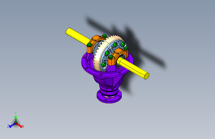 Y2429-对称式锥齿轮差速器3D模型+Catia设计