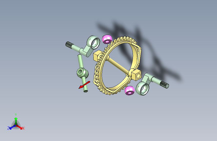 Y2441-杆式差速器3D模型图纸+STP格式
