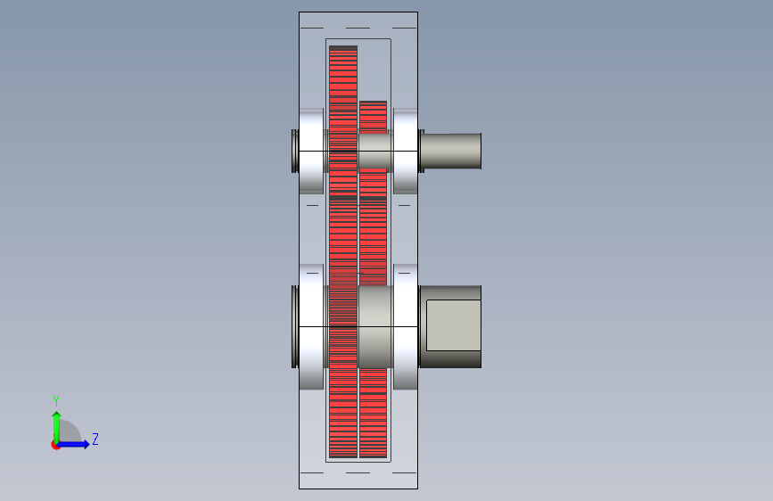 Y2444-减速器+1:20-gearbox+SW 左侧视图