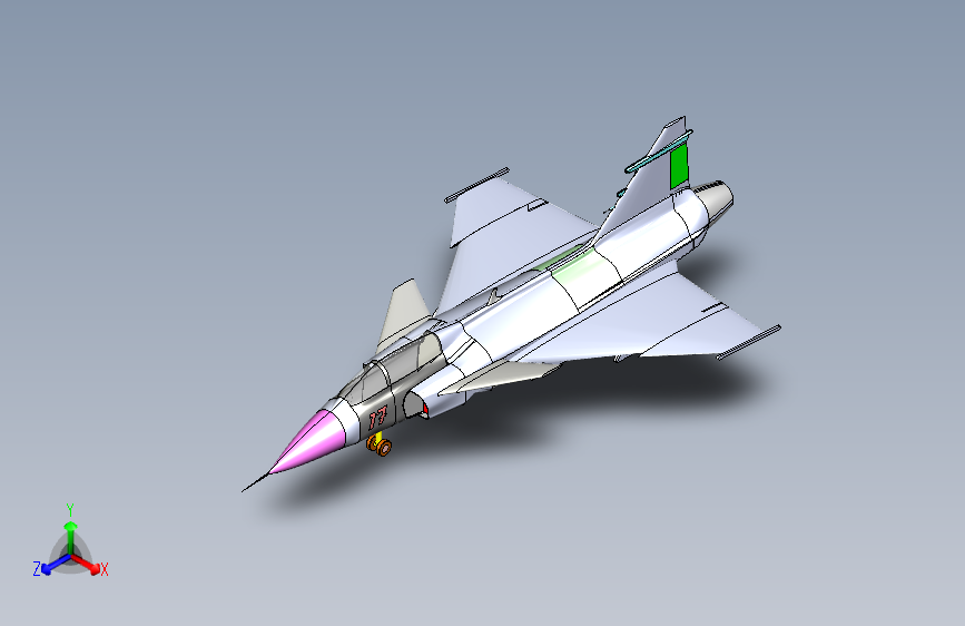 Y2560-飞机+萨博+JAS-39+SolidWorks++stp+STP+SW