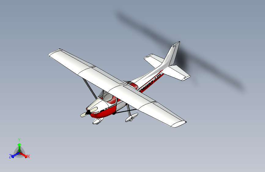 Y2594-飞机+cessna-172-skyhawk+SolidWorks++stp+STP+SW