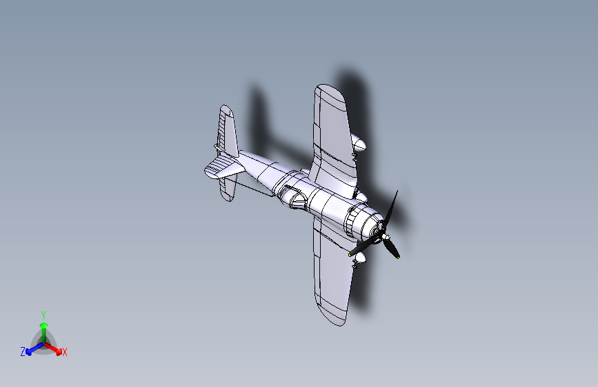 Y2607-飞机+f4u-5n-corsair-vought+CATIA+STP+IGS+STP+IGS+CATIA