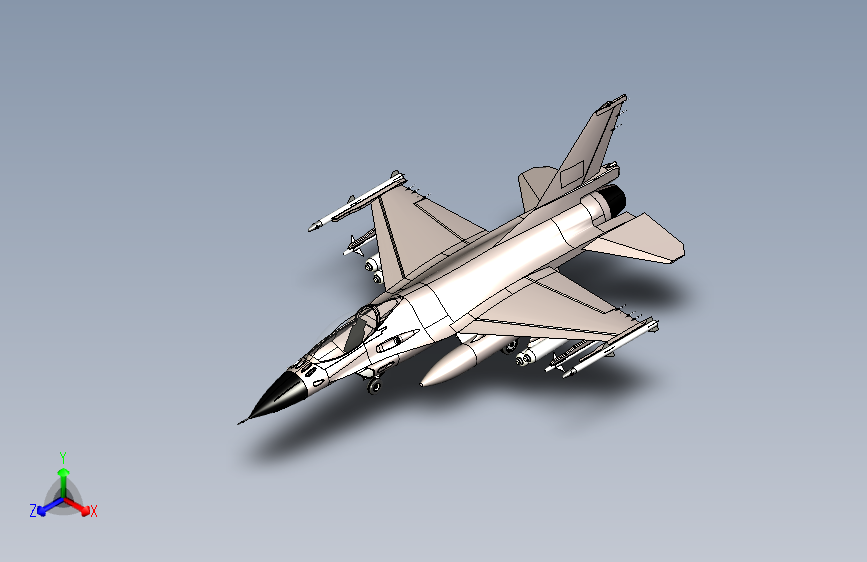 Y2614-飞机+F16+SolidWorks+igs+IGS+SW