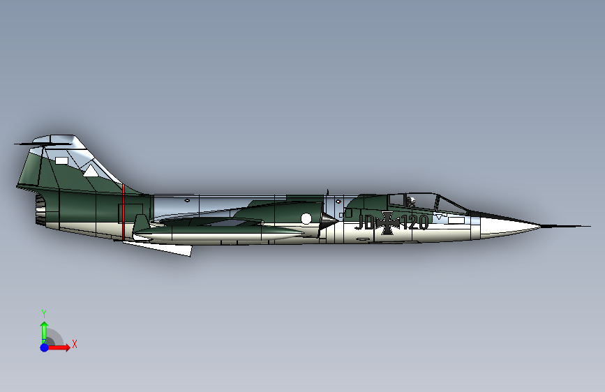Y2653-飞机+lockheed-f104-g-starfighter-1+3+STP+IGS+SW 正面视图