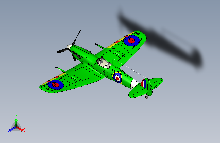 Y2688-飞机+supermarine-spitfire-mark-5b+SW+STP+STL