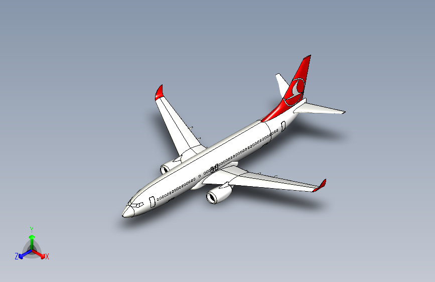 Y2714-飞机+波音+737-800+SolidWorks++igs+IGS+SW
