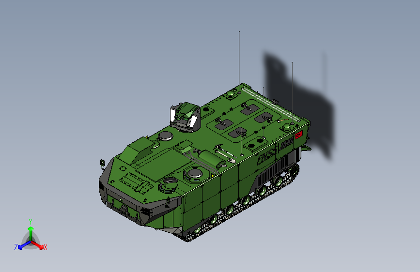 Y2843-坦克+战车+zaha+两栖步兵战车+amphibious+vehicle+fnss+SolidWorks+stp++igs