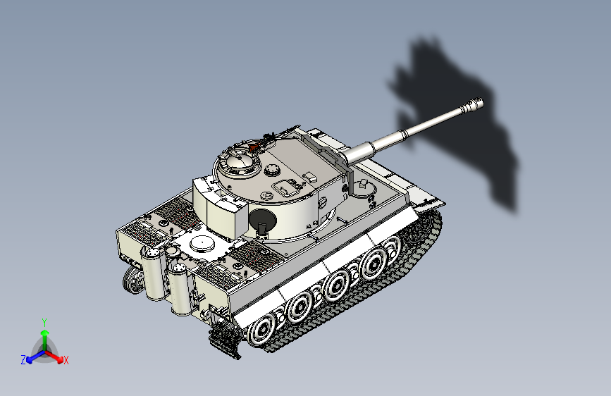 Y2851-坦克+战车+虎式+panzer+vi+tiger+e+solidworks+stp