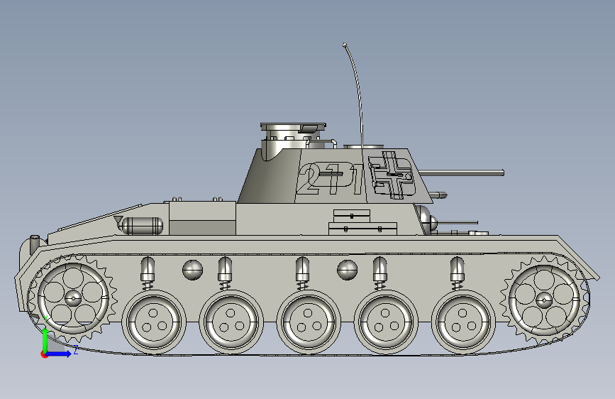 Y2857-坦克+战车+三号坦克+panzer+iii+a+stp 左侧视图