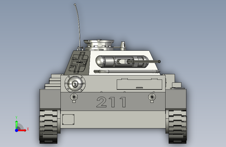 Y2857-坦克+战车+三号坦克+panzer+iii+a+stp 正面视图