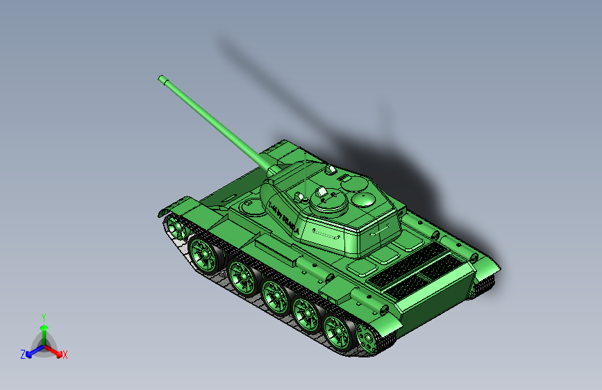 Y2937-坦克+战车+T44+SolidWorks+igs